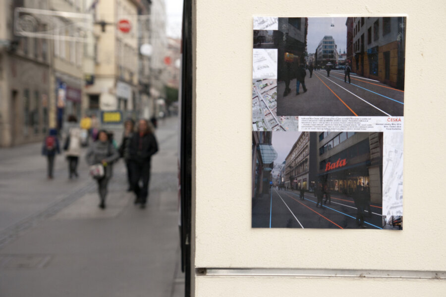 Pavel Korbička, Návrh konceptuálně-výtvarné rekonstrukce povrchu České ulice, Fotografie ze zásahu, 28. října 2016